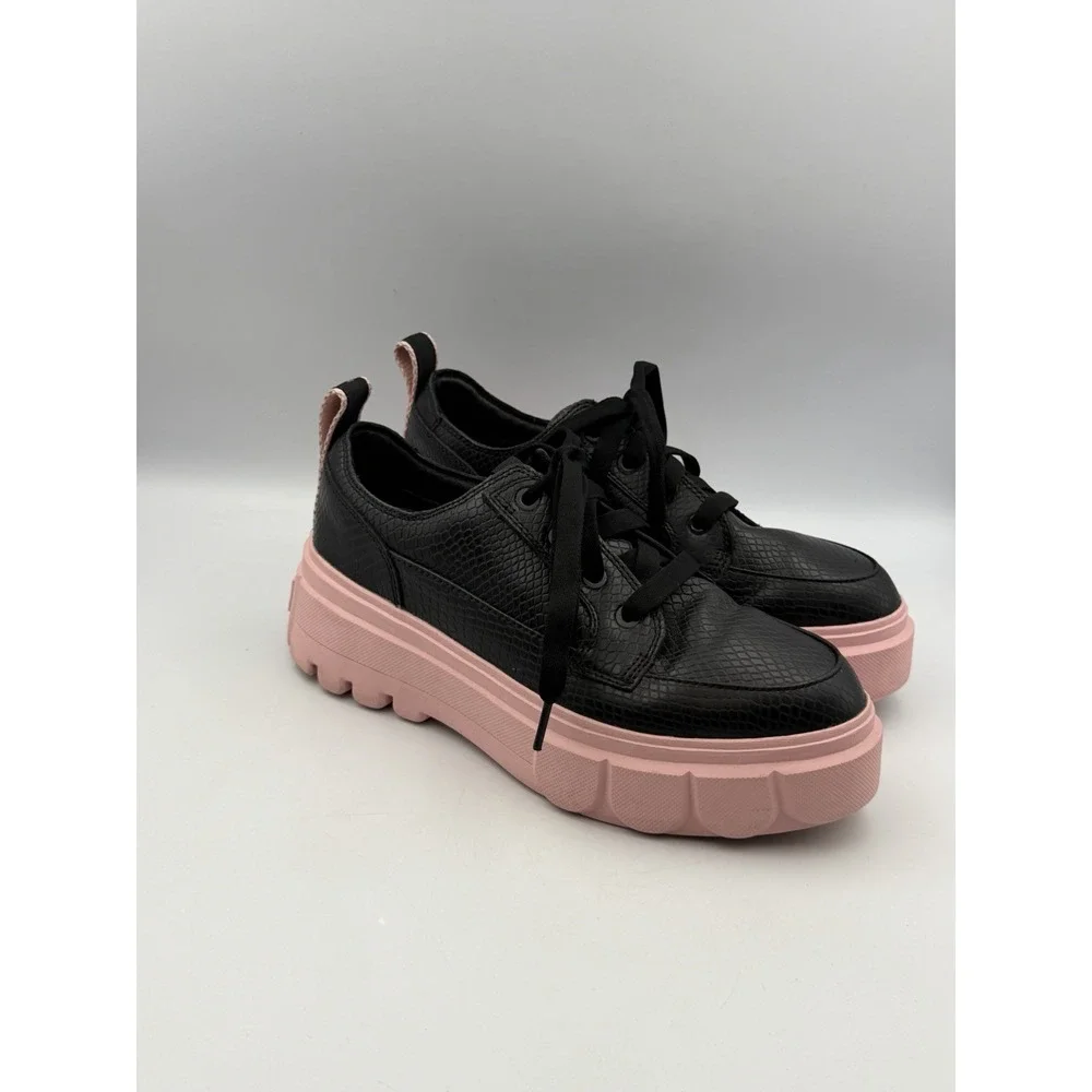 Sorel Caribou X Waterproof Platform Shoes Black Pink Women's 9.5 Sneakers EUC